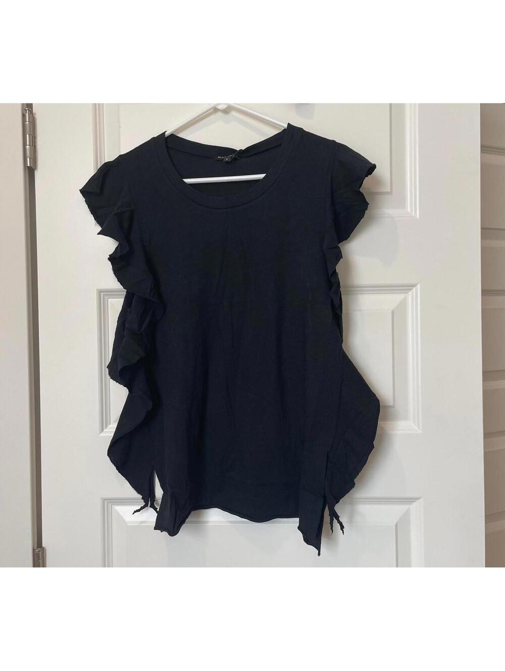 Black Orchid Side Ruffle Tank Top Black Size S